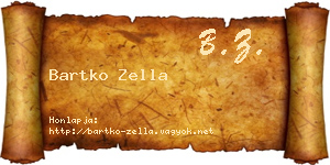Bartko Zella névjegykártya