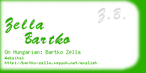 zella bartko business card